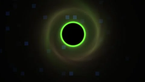 Glowing green circle in space. Stock Footage 334187800