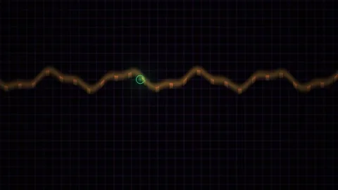 Glowing green circle on waveform. Stock Footage 335109838