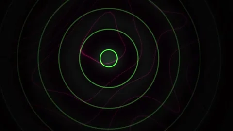 Glowing Green Circles on Black Background. Stock Footage 340019622