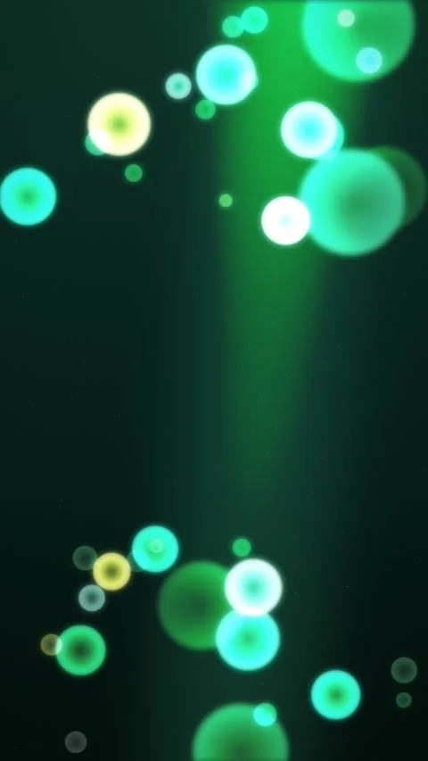 Glowing green circles on dark background. 2d animation Stock Footage 343728184