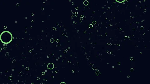 Glowing green circles float on black background Vídeos de archivo 303528893