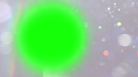 Glowing green circles on gray background with bokeh effect Stock Footage 338178308