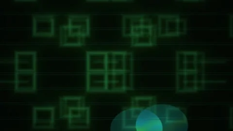 Glowing green circuit board with blue orb technology background. Stock Footage 336696764