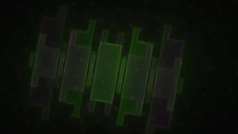 Glowing green circuit board patterns on black background. Stock Footage 335954870