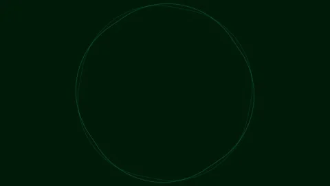 A glowing green circular outline floating against a solid dark black backgrou Stock Footage 335145857