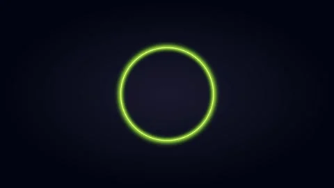 Glowing Green Circular Ring with Neon Light Effect on Dark Background Stock Footage 334428375