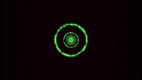 Glowing Green Circular Sci-Fi Pattern Stock Illustration