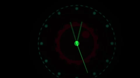 Glowing green clock hands moving fast. Stock Footage 335109825