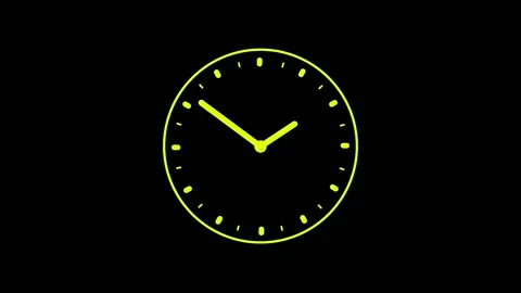 Glowing green clock looping Stock Footage 139010432