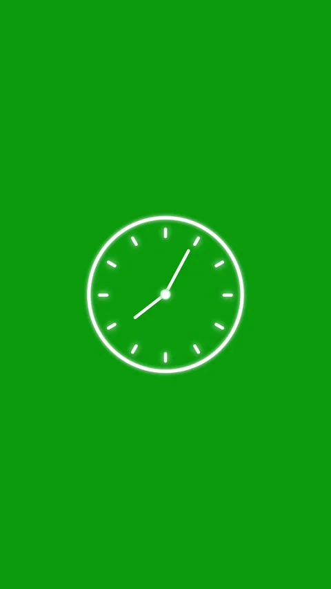 Glowing Green Clock Neon Time Luminous Digital Display Stock Footage 326661032