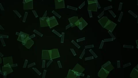 Glowing green cubes on black background. Stock Footage 340019684
