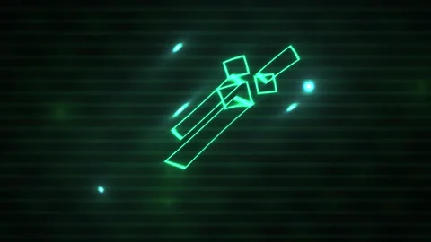 Glowing green cubes in space technology. Stock Footage 337508025