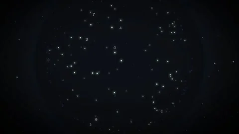 Glowing green data nodes and particle constellation visualization for netwo.. Vidéo 348115448