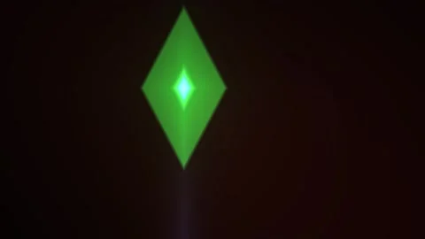 Glowing green diamond shape on black background. Stock Footage 337464414