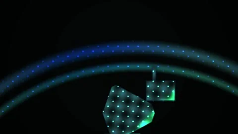 Glowing green dice on black background with sparkles. Stock Footage 337508013