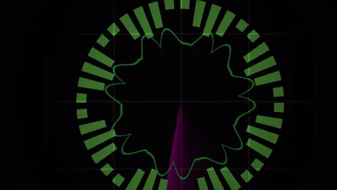 Glowing Green Digital Clock Elements. Stock Footage 334524711