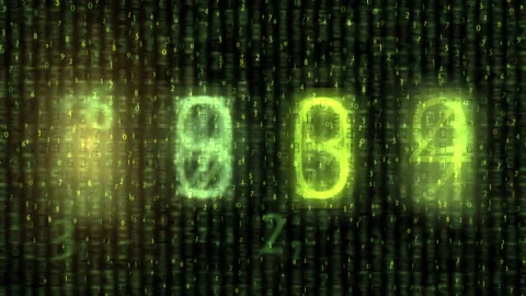 Glowing Green Digital Code Matrix Floating Numbers Stock-Footage 323005235