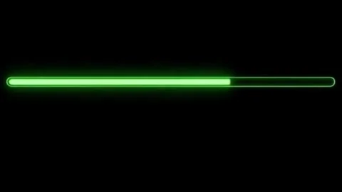 A glowing green digital loading bar Stock Footage 340318425