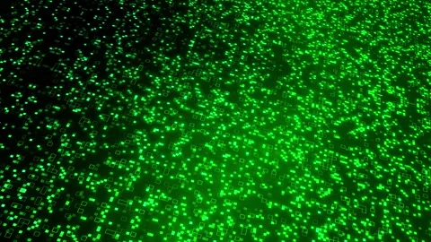Glowing Green Digital Matrix Background Animation with Futuristic Data Grid Stock-Footage 311723710