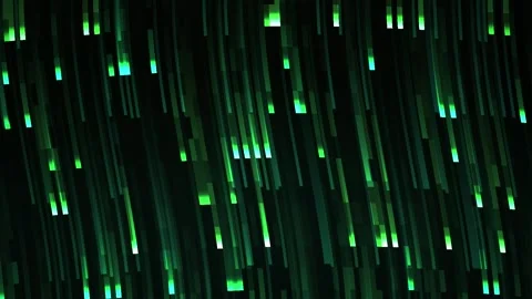Glowing green digital matrix background with neon light trails. Stock Footage 336232451