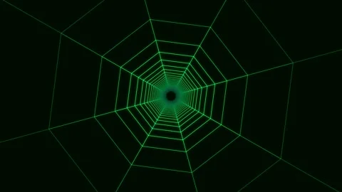Glowing green digital spider web motion graphic background Stock Footage 345694859