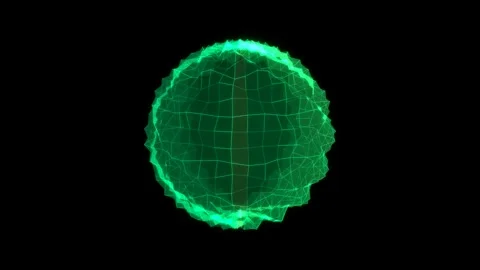 Glowing green digital wireframe sphere Stock Footage 339678012