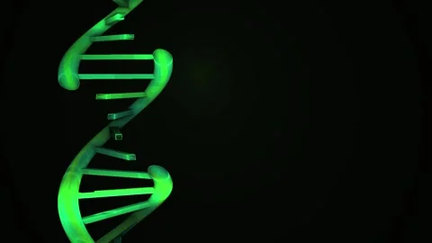 Glowing green DNA double helix structure. Stock Footage 335356812
