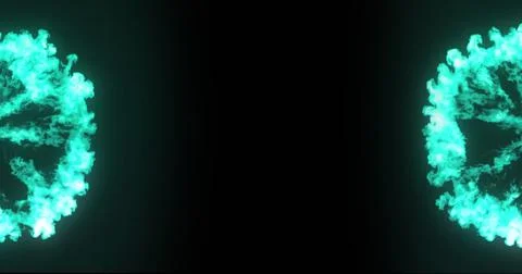 Glowing green DNA helix structures on black background, symbolizing genetic イラスト素材