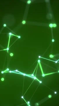 Glowing green dots connected by light lines forming a futuristic network on a イラスト素材
