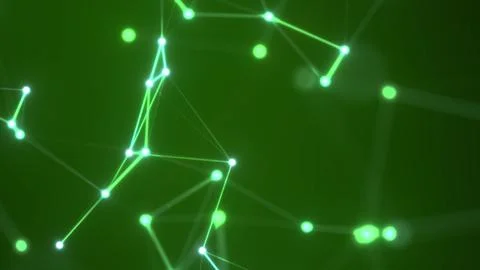 Glowing green dots connected by light lines 스톡 일러스트