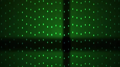 Glowing Green Dots on Dark Background Forming Grid Pattern. Stock Footage 335517942