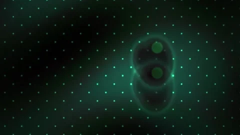Glowing green dots on dark background with starry night sky effect. Stock Footage 337508072