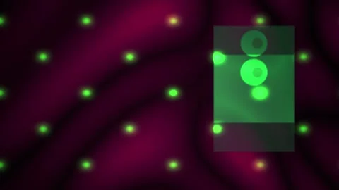 Glowing green dots on dark purple background with square. Stock Footage 336696824