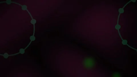 Glowing green dots forming circular patterns on a dark background. Stock Footage 337464518