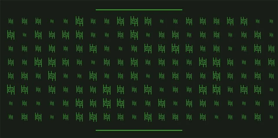 Glowing Green Electronic Components on Dark Technology Surface Stock-Illustration