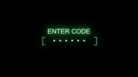 Glowing green Enter Code interface successful verification indicator background. Stock Footage 340479624