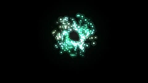 Glowing Green Fireworks Explosion on Black Background Stock Footage 341294012