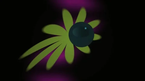 Glowing green flower and orb on black background. Stock Footage 336696795
