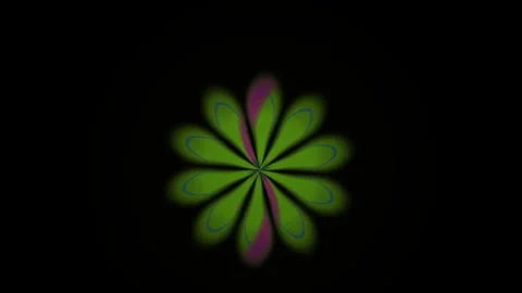 Glowing green flower on black background. Stock Footage 335955604