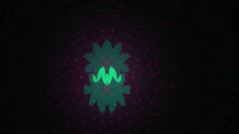 Glowing green flower in the dark. Stock Footage 336696888