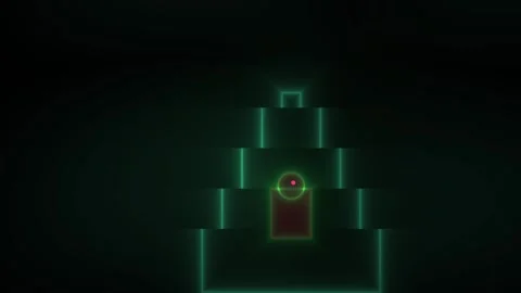 Glowing green futuristic interface in dark room. Stock Footage 337508302