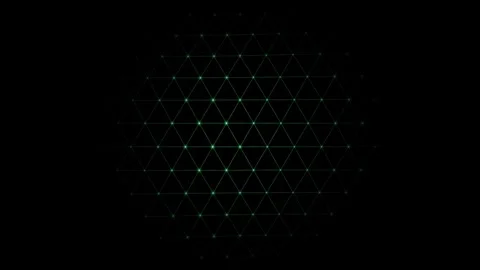 Glowing green geometric grid network motion background, abstract digital pl.. Видео 347648831