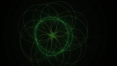 Glowing green geometric pattern design. Stock Footage 340020119