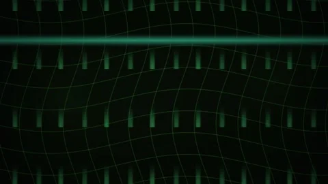 Glowing green grid lines on black. Stock Footage 335356915