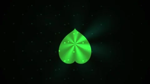 Glowing green leaf on black background with white space. Stock Footage 335518128