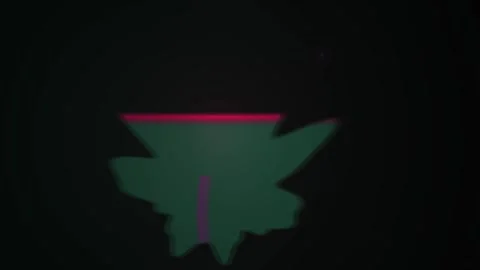 Glowing green leaf with pink line on black background. Stock Footage 335518101