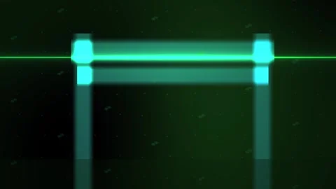 Glowing green light bar on black background with reflection. Stock Footage 337508714