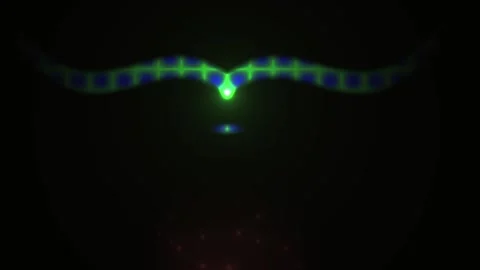 Glowing green light in dark with rainbow effect. Stock Footage 337508929
