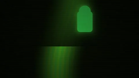 Glowing green light in dark room. Video stock 336233205