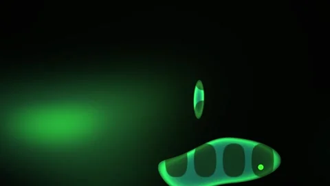 Glowing green light in dark space with futuristic elements. Stock Footage 337465385